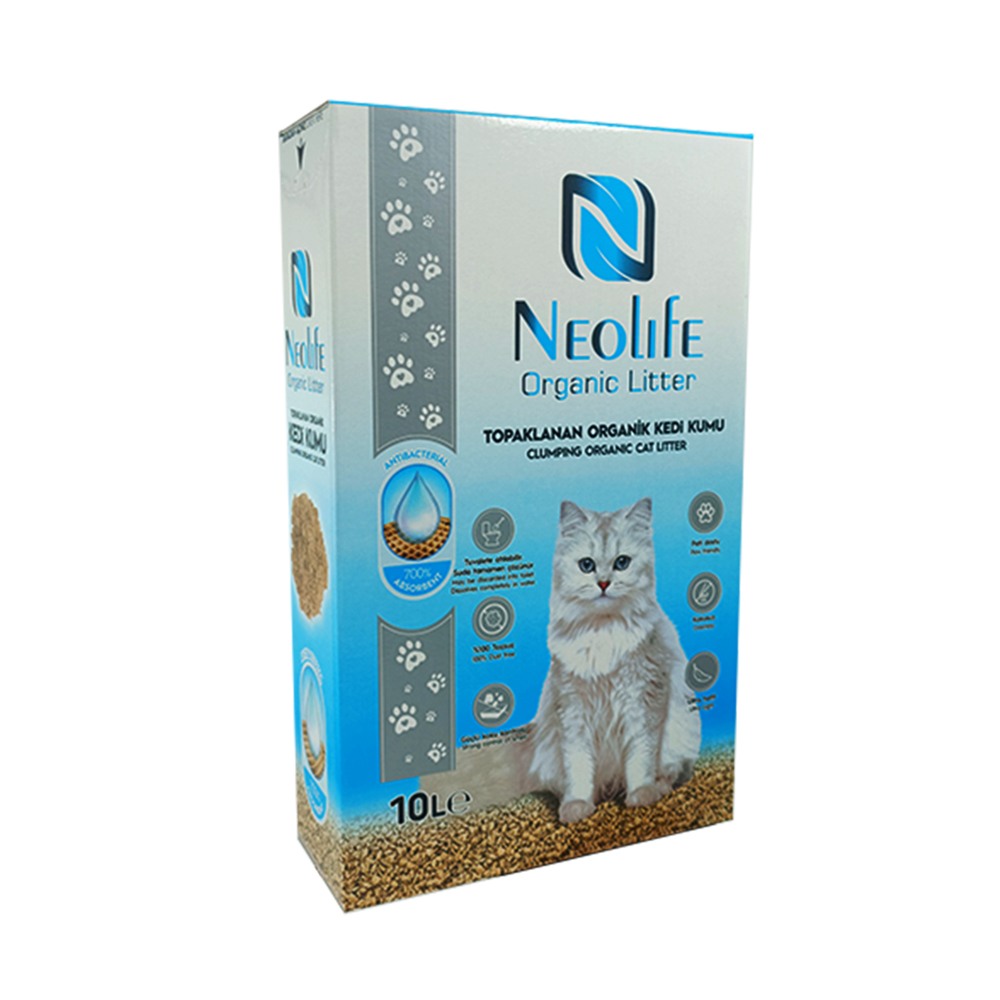 10 Lt Süper Topaklanan Organik Kedi Kumu,tozsuz, Kokusuz, Tuvalete